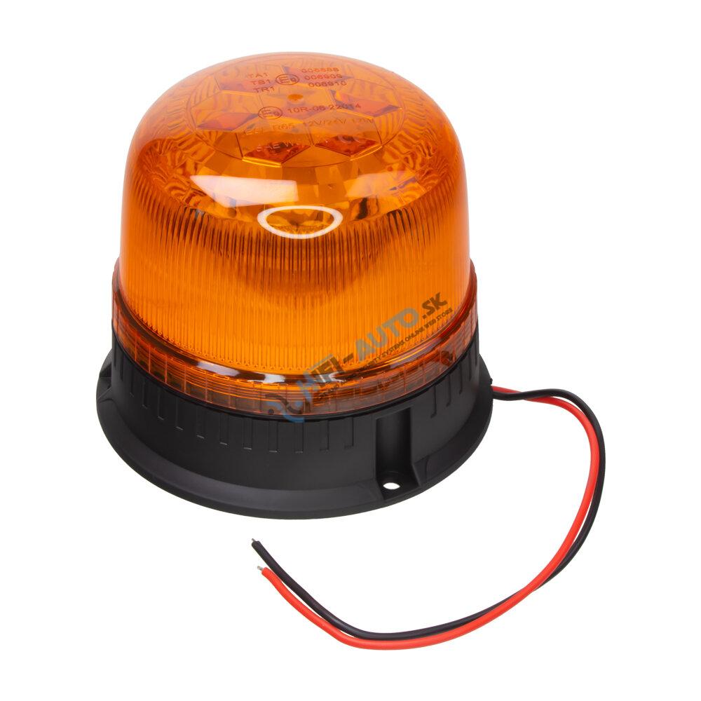 LED maják, 12-24V, 24xLED oranžový, pevná montáž, ECE R65