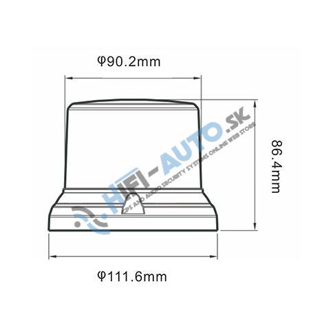 LED maják, 12-24V, 64x0, 5W, oranžový, pevná montáž, ECE R65 R10