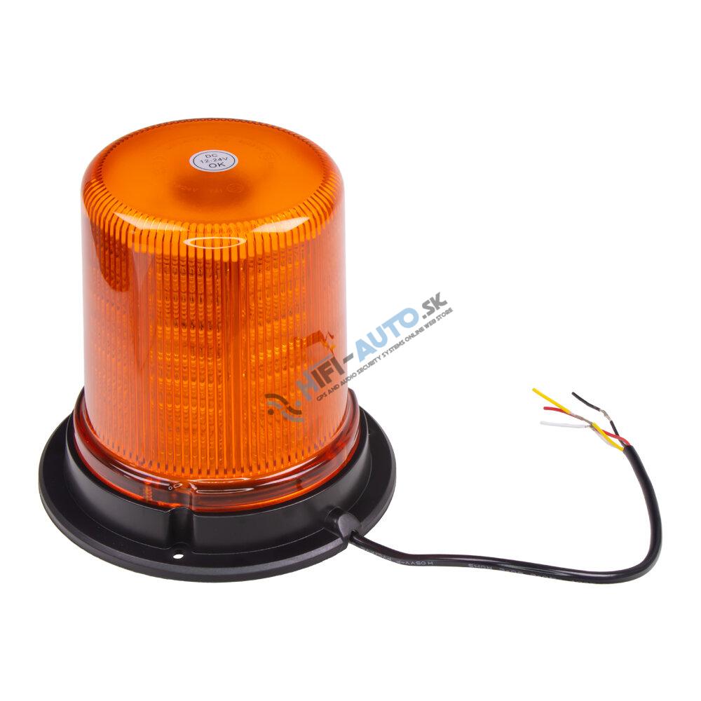 LED maják, 12-24V, 128x1, 5W oranžový, pevná montáž, ECE R65
