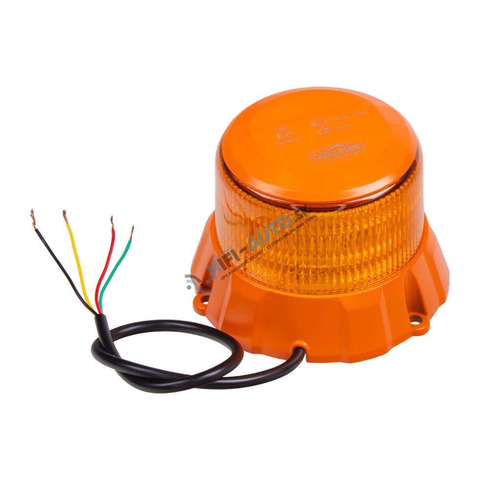 Robustný oranžový LED maják, oranž.hliník, 48W, ECE R65
