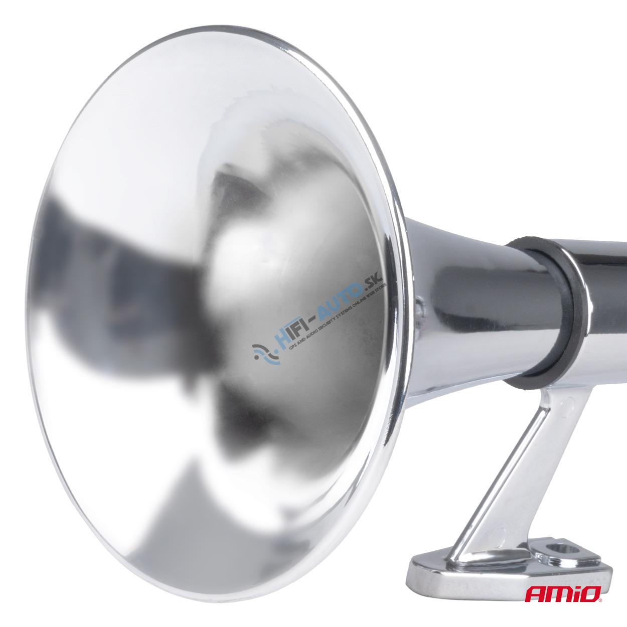 Zvuková signalizácia klaksónu chróm 640 mm 12V 24V