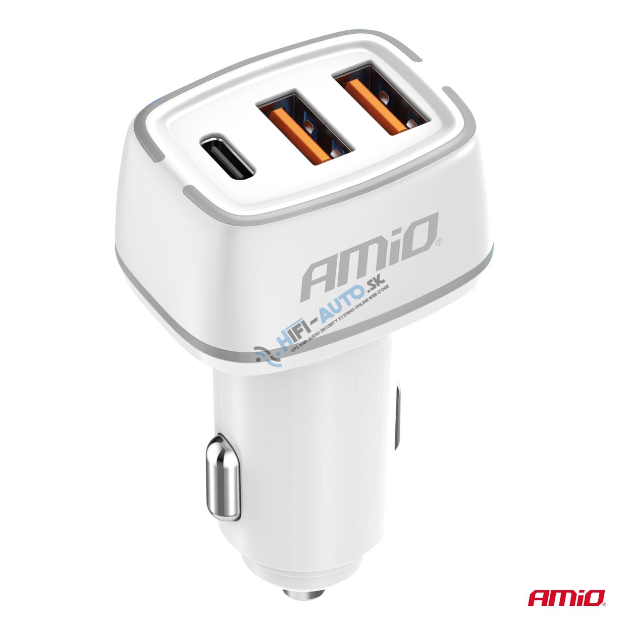 Autonabíjačka 2x USB-A + USB-C 32W