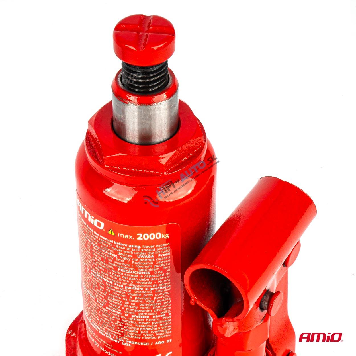 Hydraulický piestový zdvihák 2T v PVC boxe AMIO