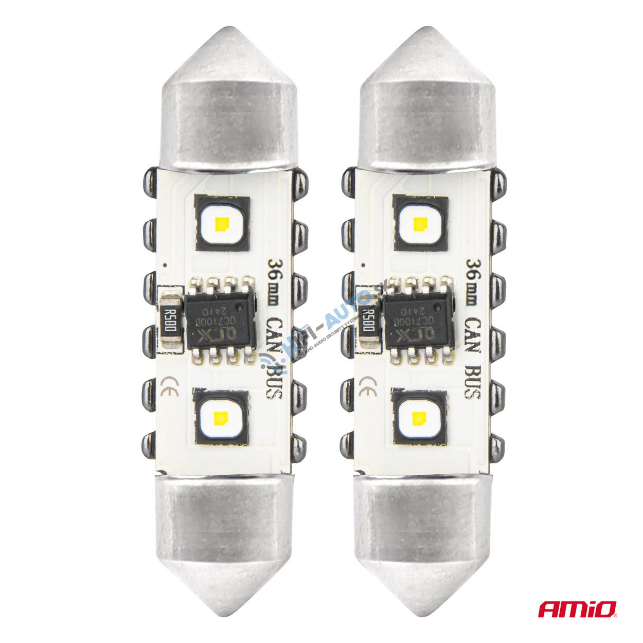 LED žiarovka CANBUS 12SMD Festoon C5W 3838 36mm White 12/24V