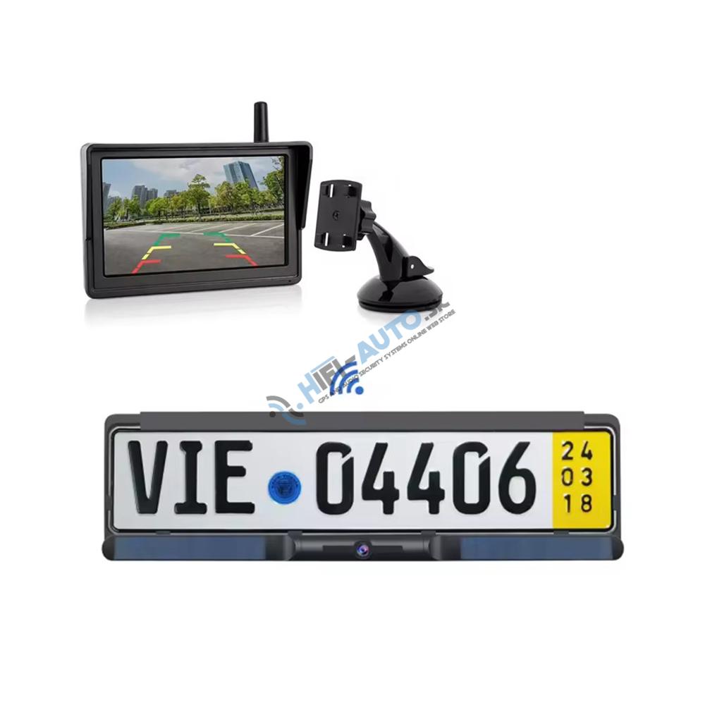 Bezdrôtový digitálny kamerový systém - 5" monitor / kamera v ŠPZ so solárnym napájaním