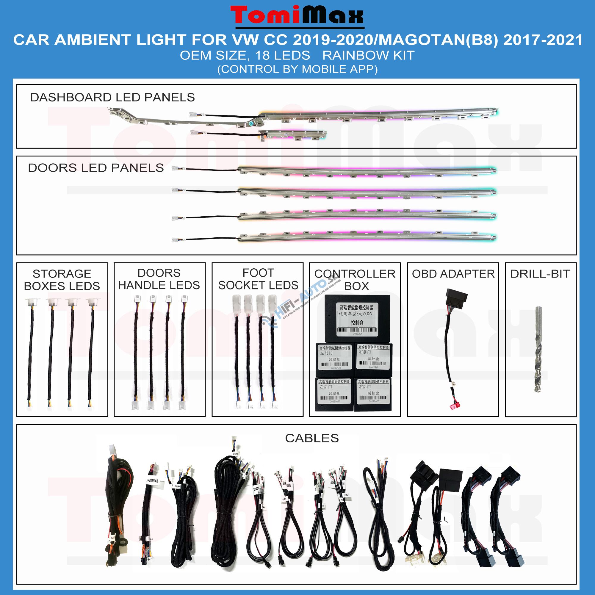Ambientné osvetlenie VW CC 2019-2020 / Magotan 2017-2021