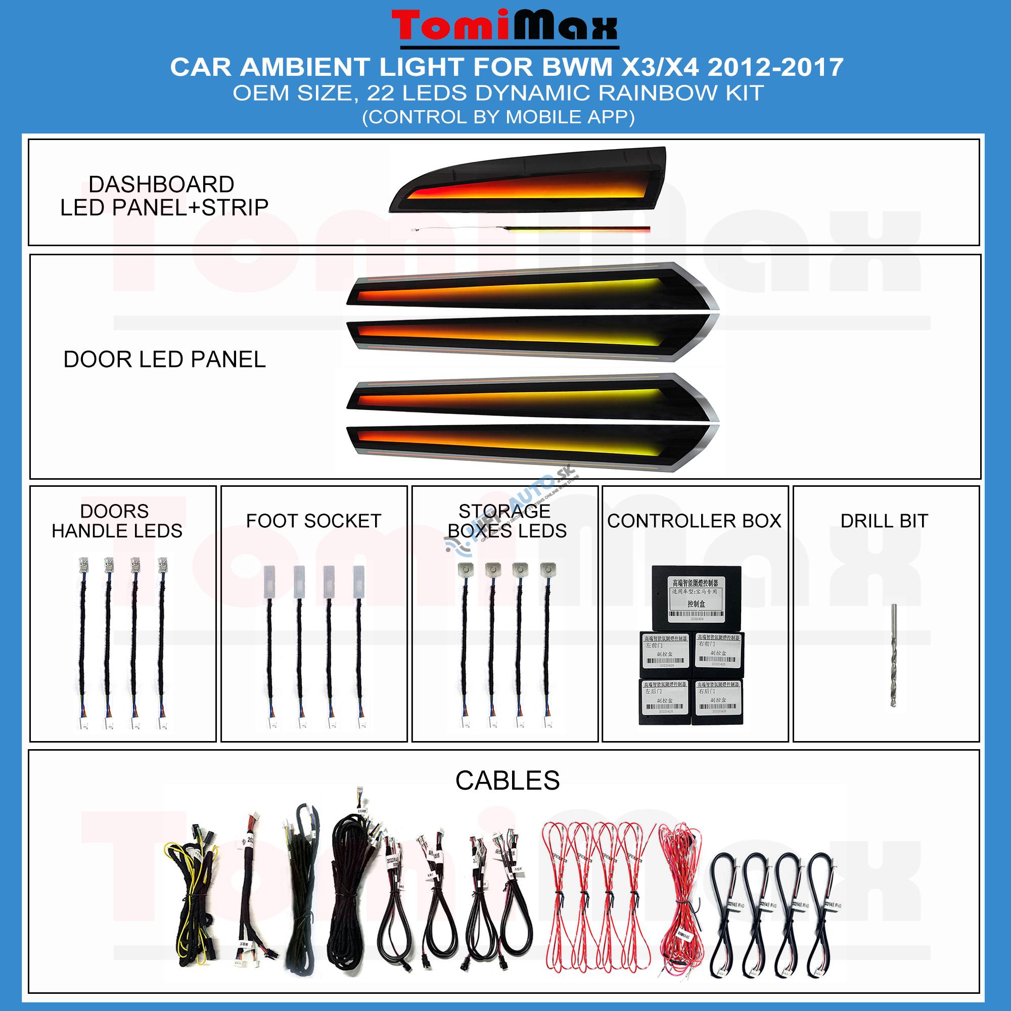 Ambientné osvetlenie BMW X3/X4 2012-2017