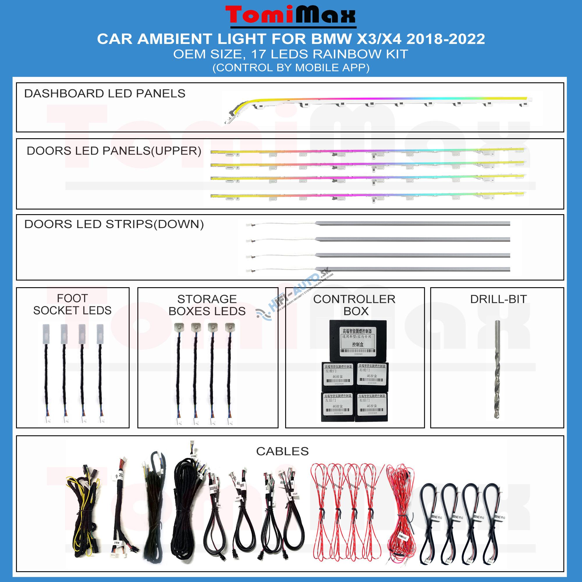 Ambientné osvetlenie BMW X3/X4 2018-2022