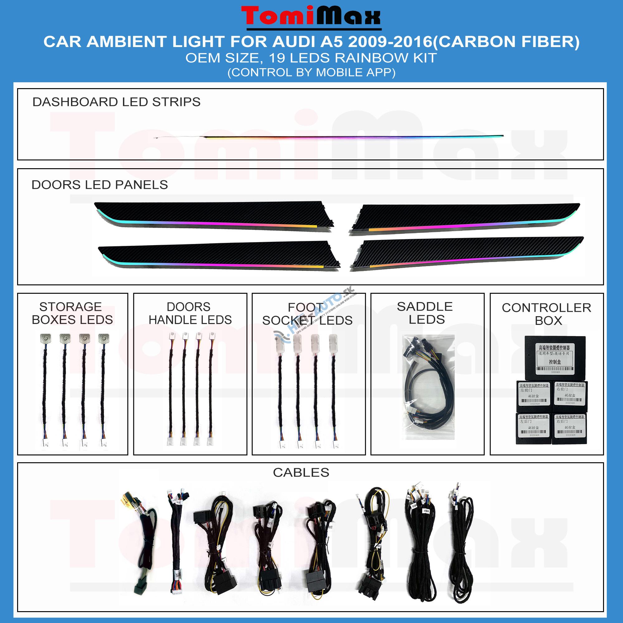Ambientné osvetlenie Audi A5 2009-2016