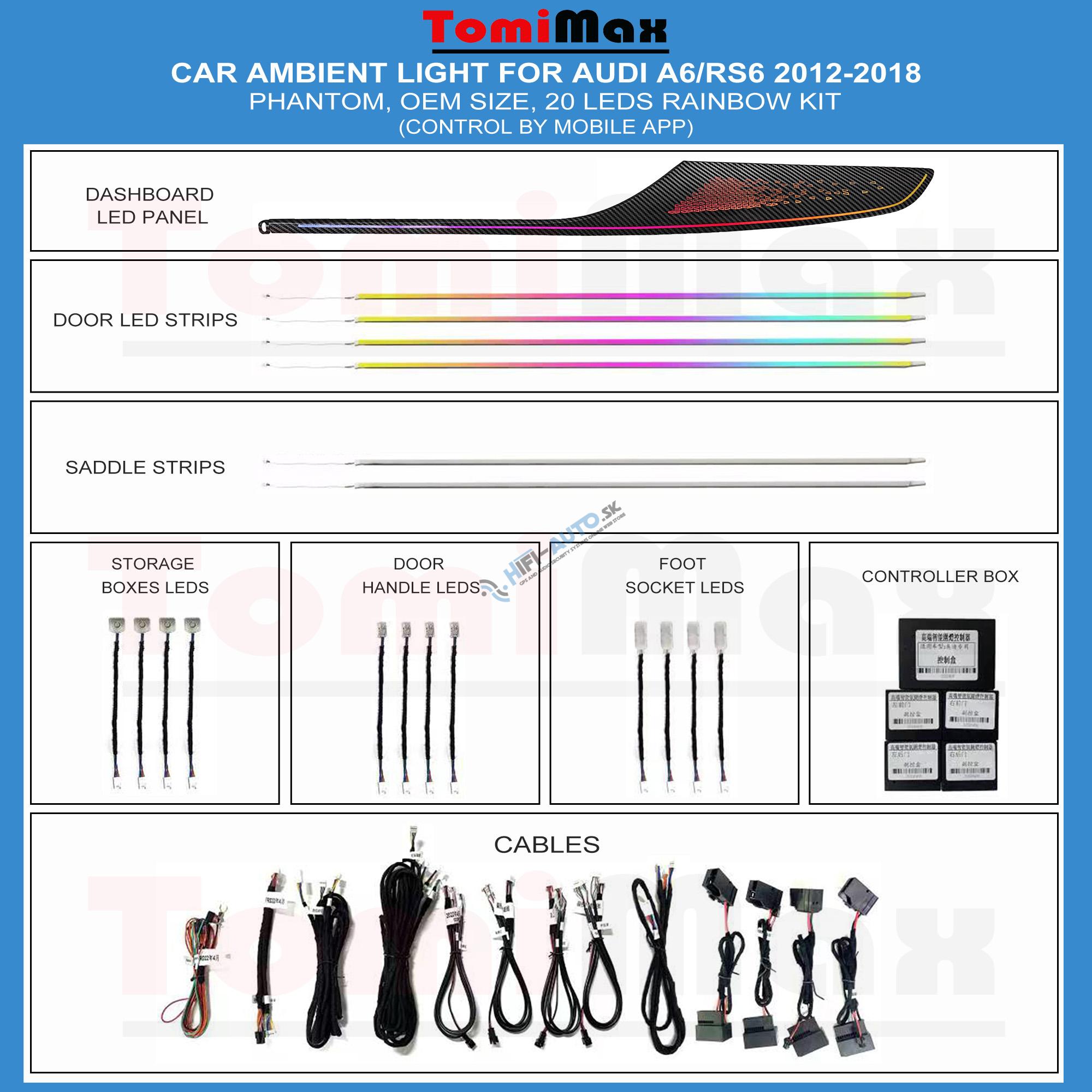 Ambientné osvetlenie Audi A6/RS6 2012-2018
