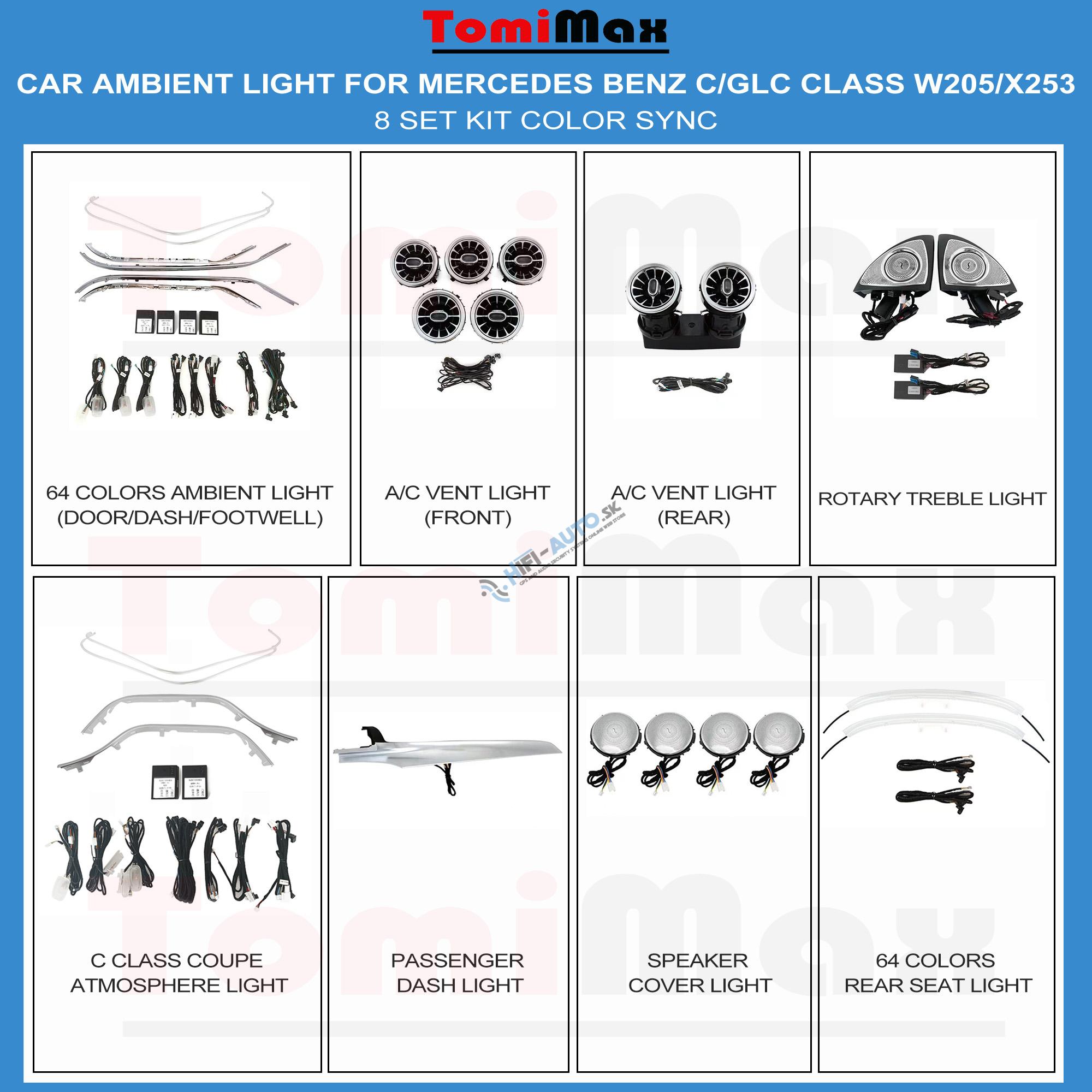 Ambientné osvetlenie Mercedes Benz C, GLC, (W205, X253)