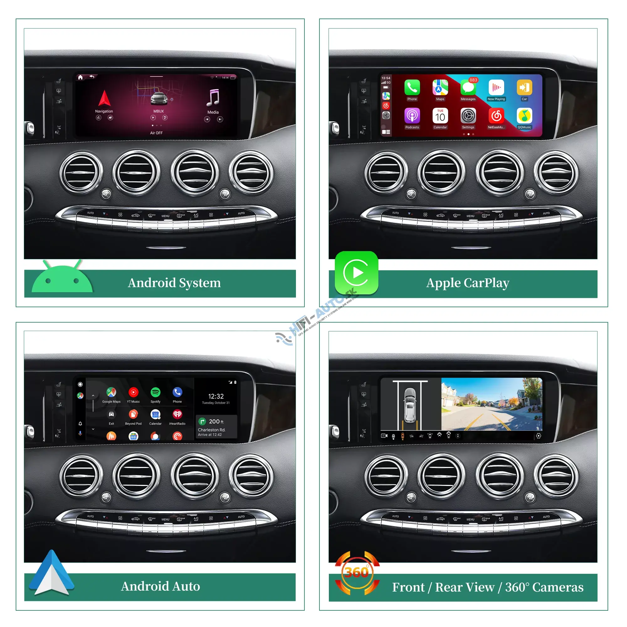 Android Auto + CarPlay + Android pre Mercedes S