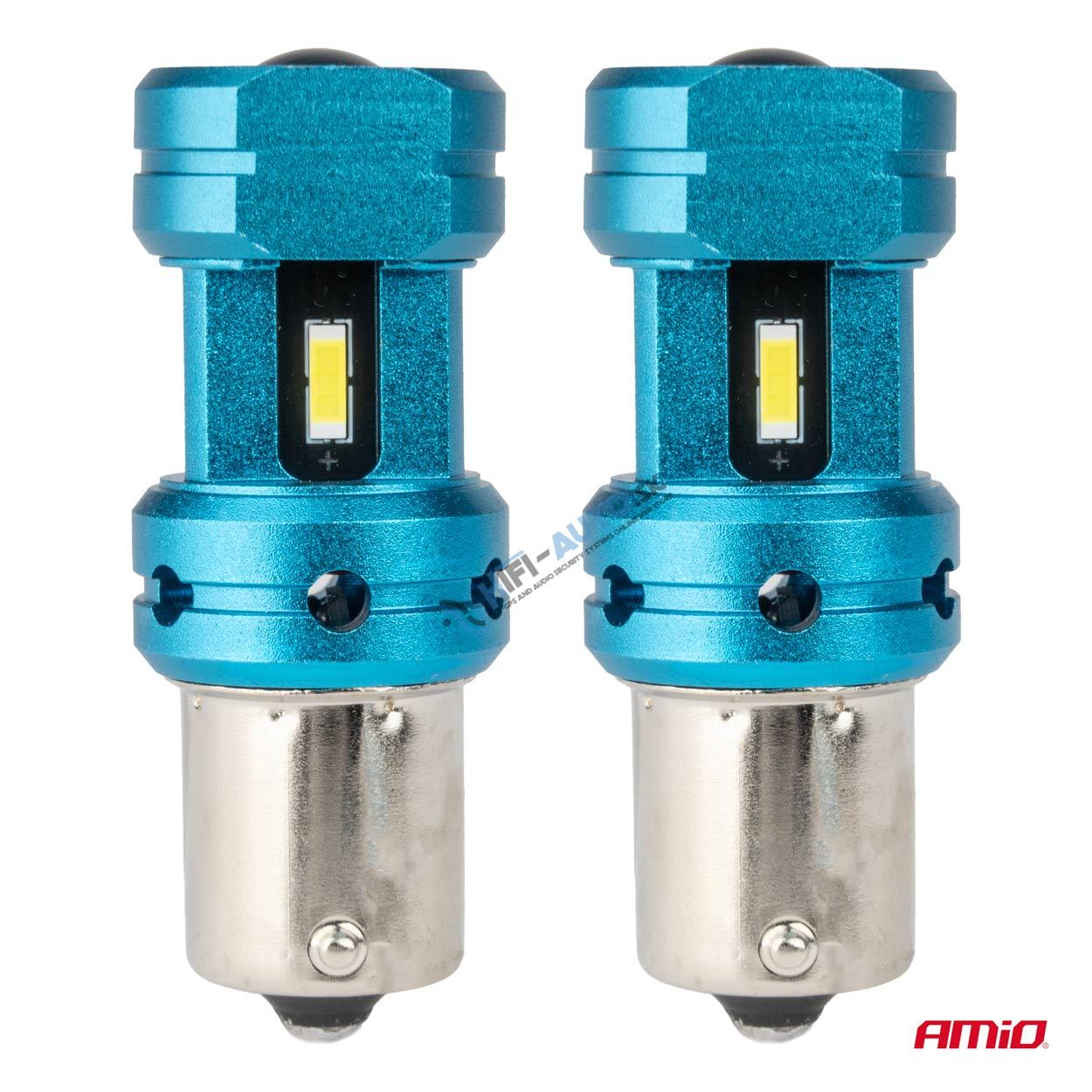 CANBUS LED žiarovka 1156 BA15S P21W R10W R5W 4SMD 1860 Biele 12V 24V