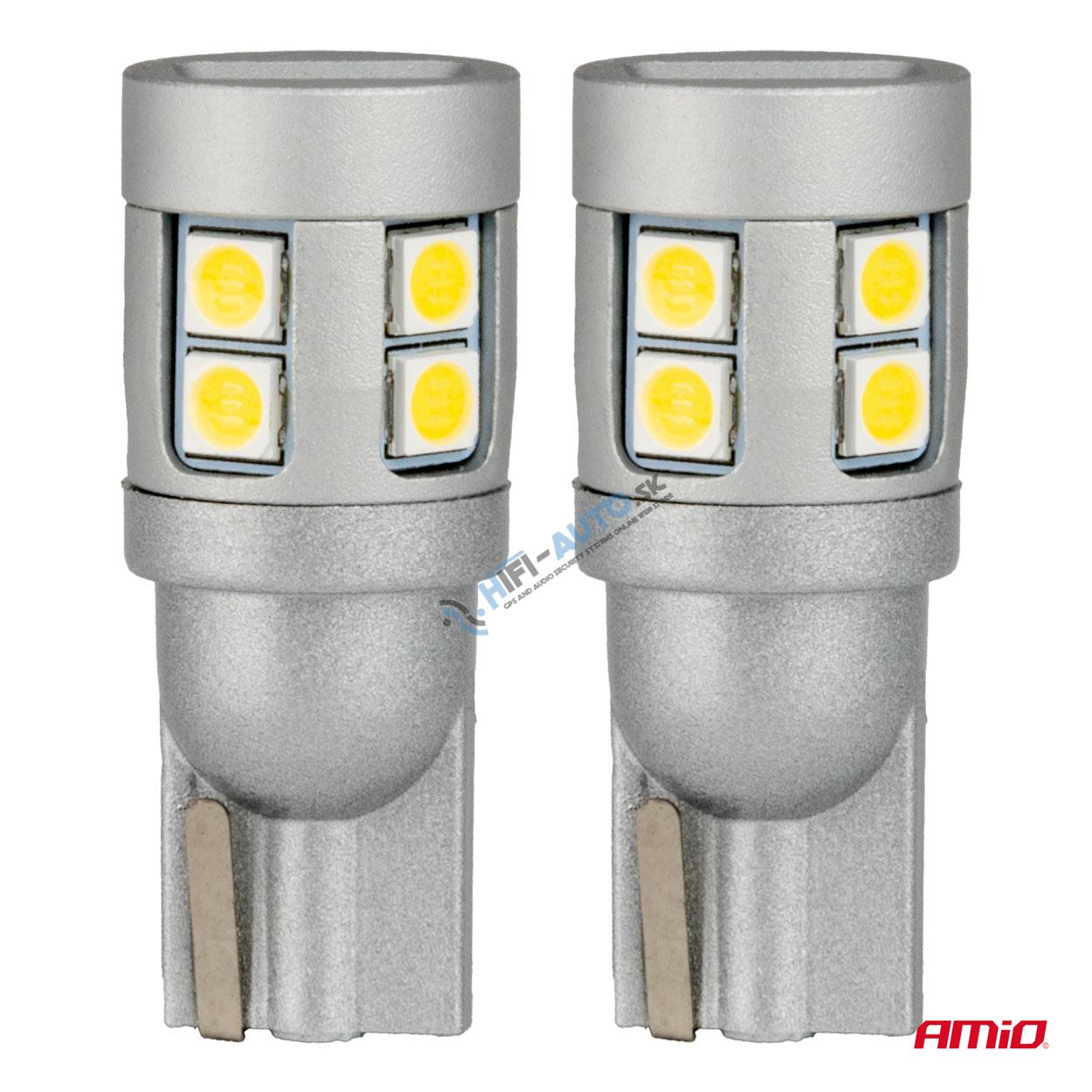 LED žiarovka CANBUS T10 W5W 12 SMD 3030 Biela 12V 24V