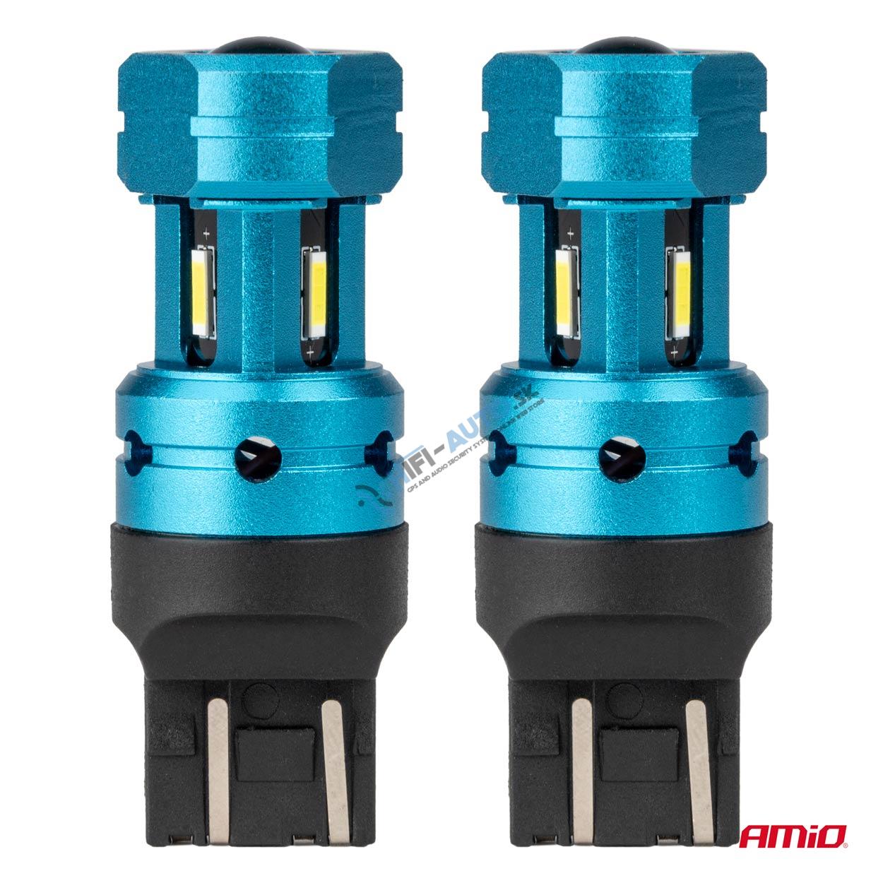 LED žiarovka CANBUS T20 7443 W21/5W 4SMD 1860 Biela 12V 24V
