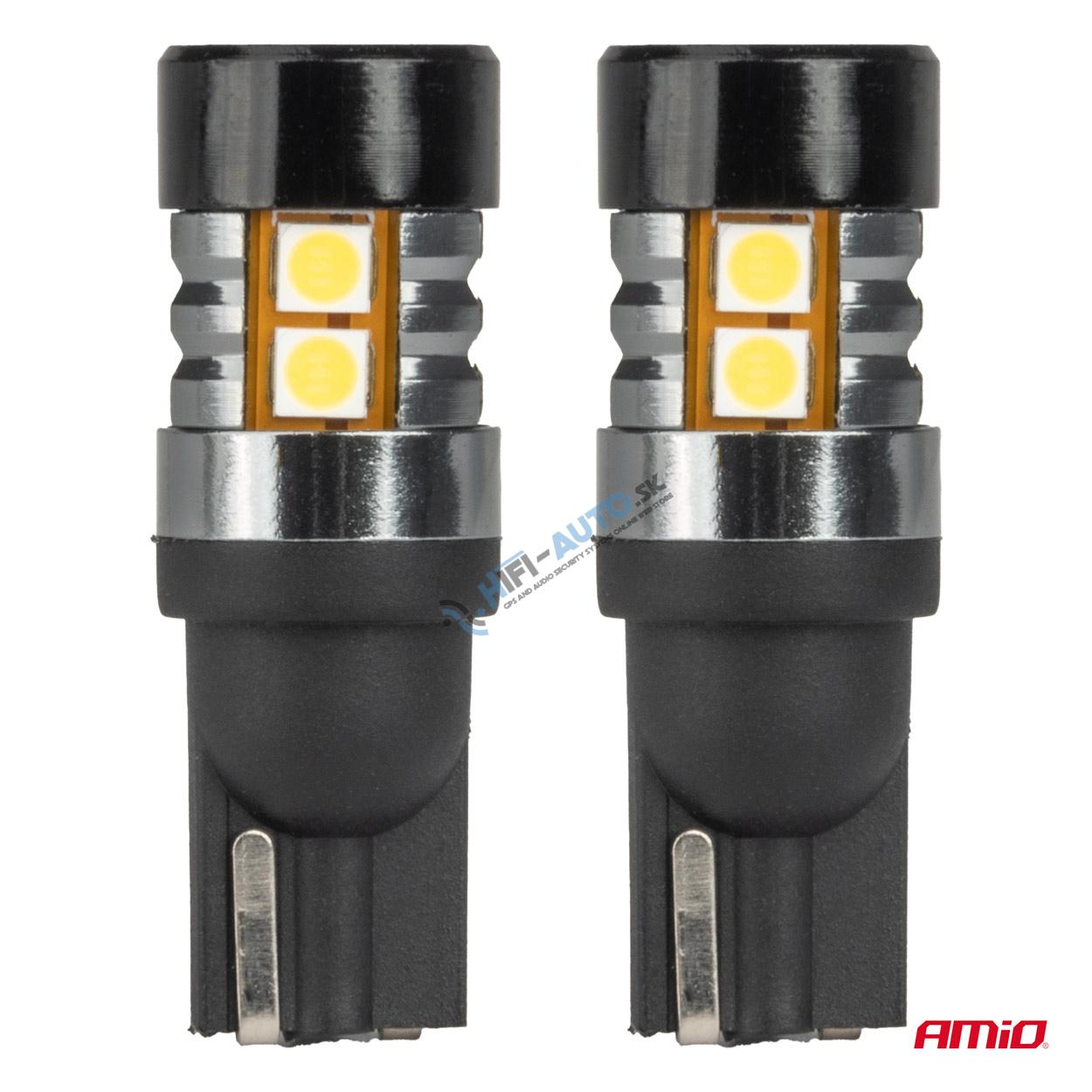 LED žiarovka CANBUS T10 W5W 9 SMD 3030 Bielé 12V 24V