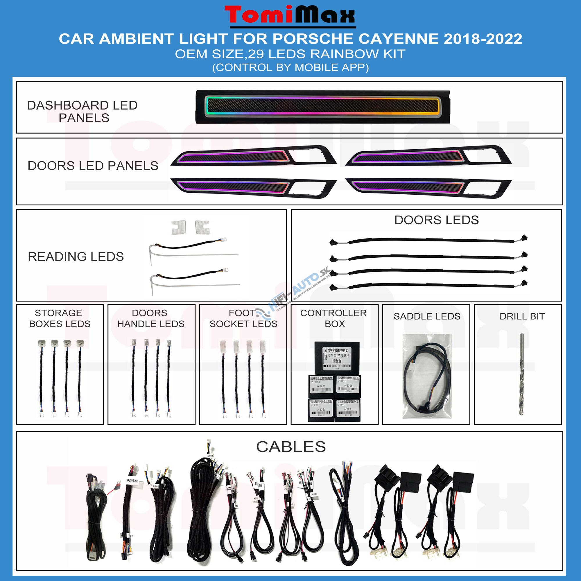 Ambientné osvetlenie Porsche Cayenne 2018-2022