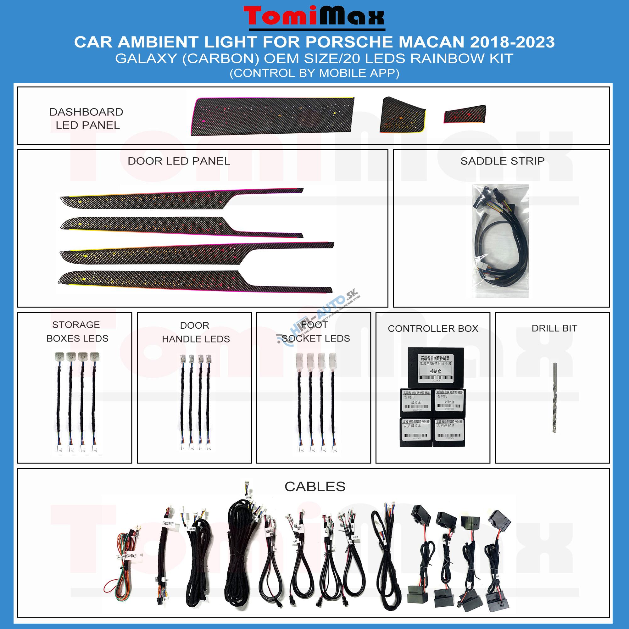 Ambientné osvetlenie Porsche Macan 2018-2021