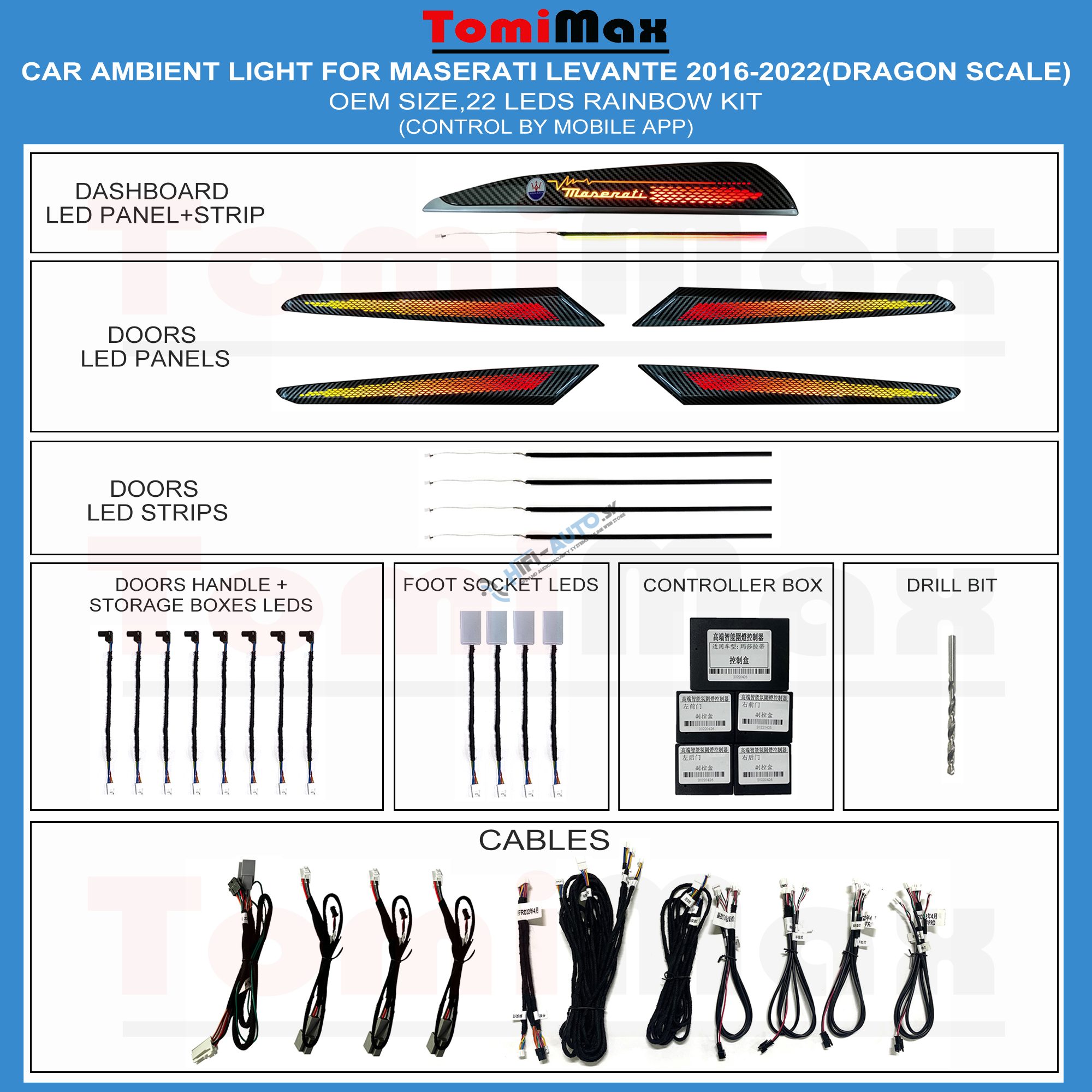 Ambientné osvetlenie Maserati Levante 2016-2022
