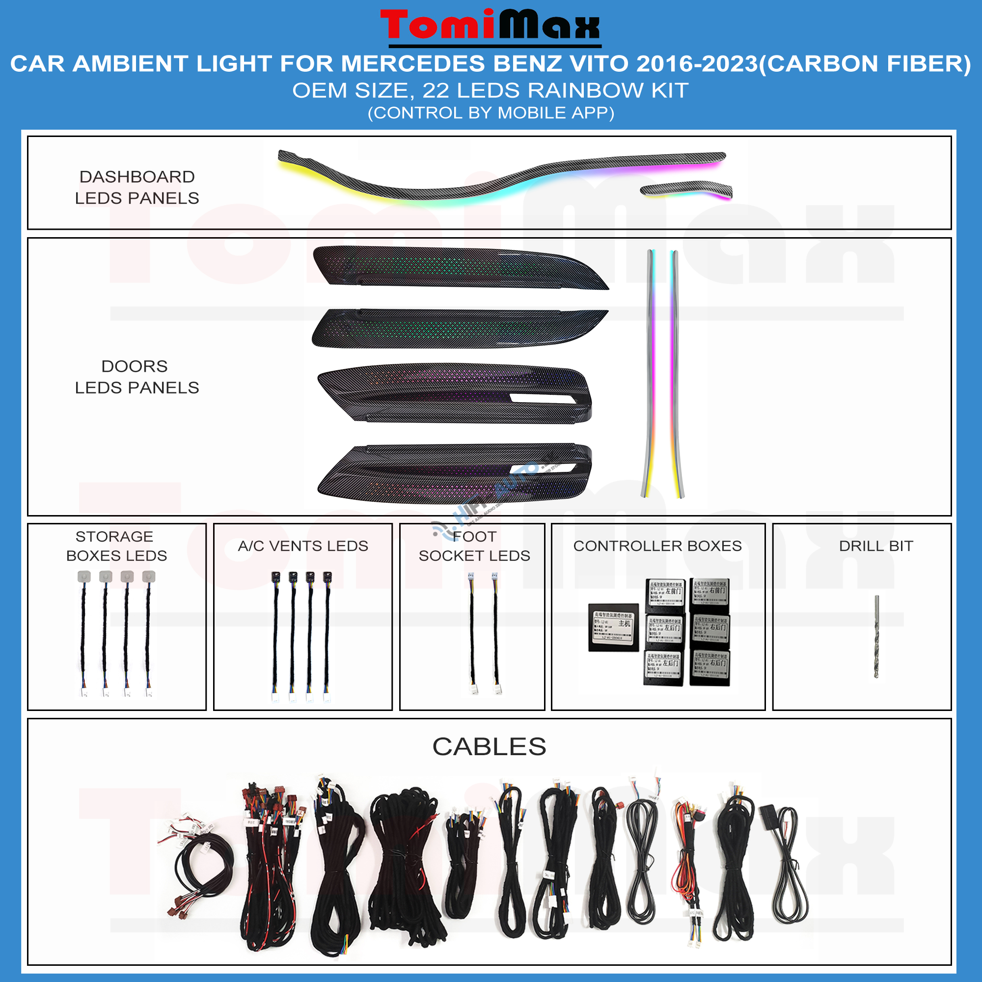 Ambientné osvetlenie Mercedes Vito 2016-2022
