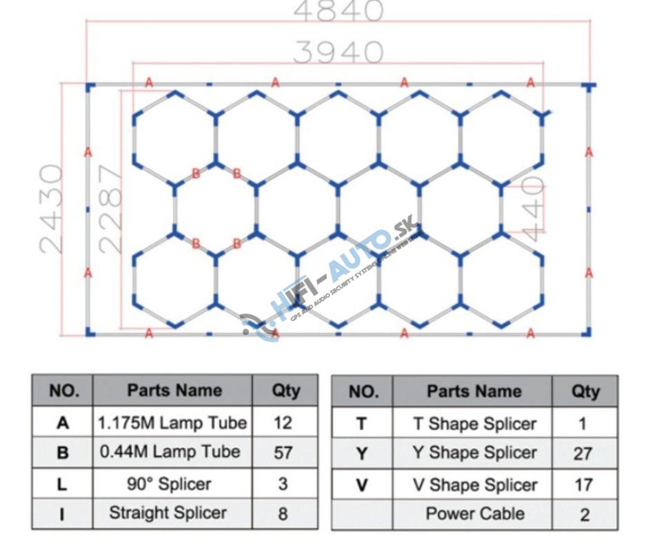 Stropné osvetlenie Hexagons Tomimax 1