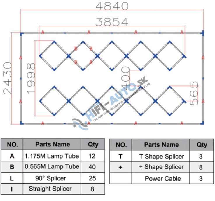 Stropné osvetlenie Hexagons Tomimax 2