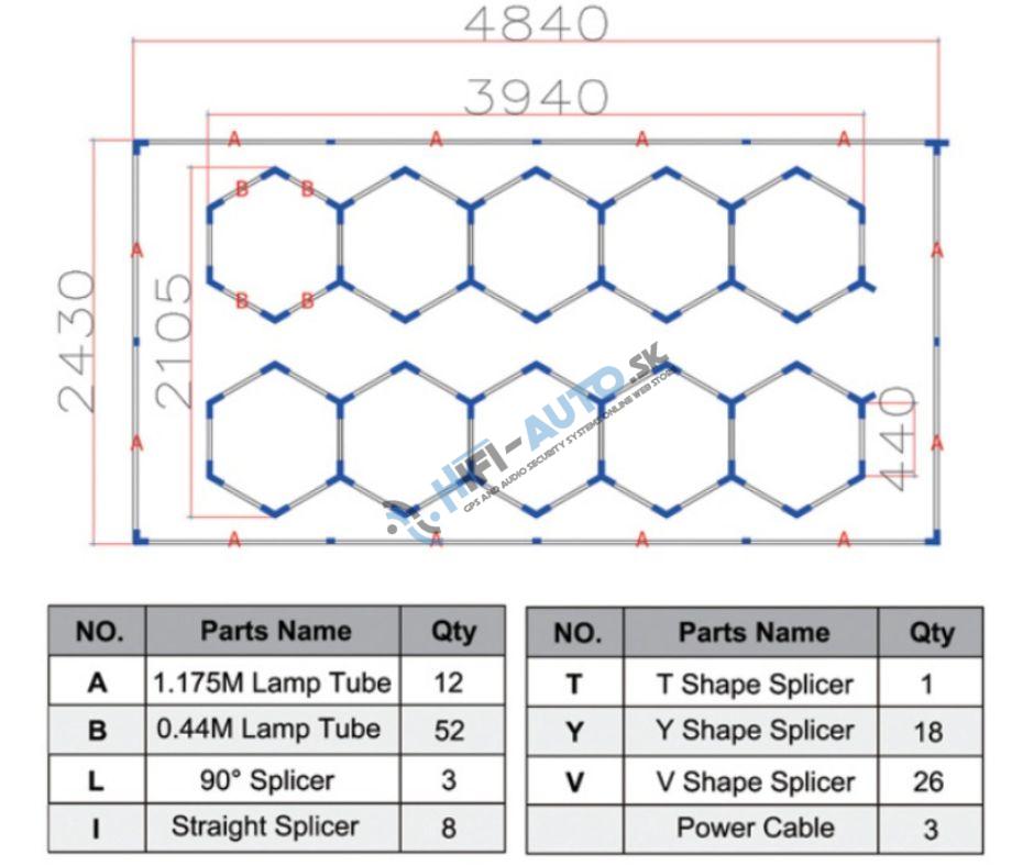 Stropné osvetlenie Hexagons Tomimax 9
