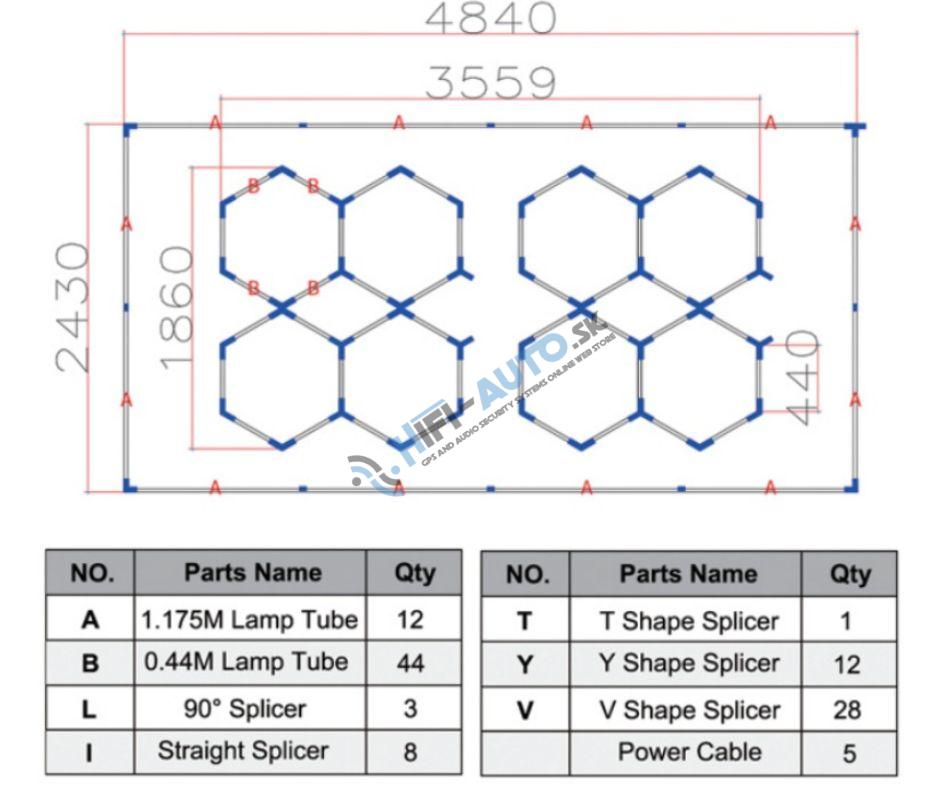 Stropné osvetlenie Hexagons Tomimax 24