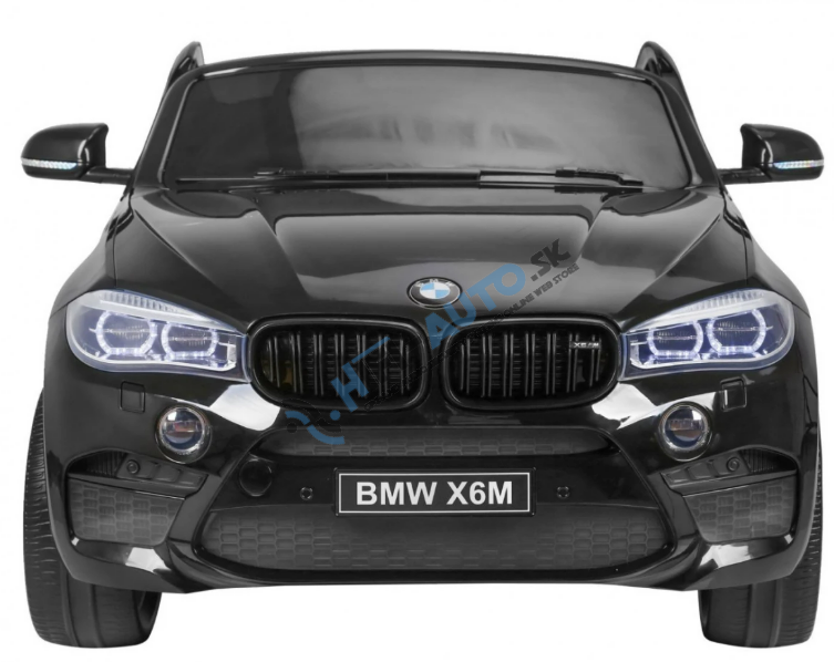 BMW X6M XXL pre 2 deti Čierne SUV + Diaľkové ovládanie + Ekokoža