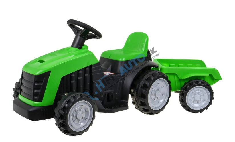 Traktor s prívesom zelený