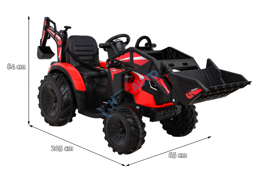 Elektrický traktor 720-T – červený