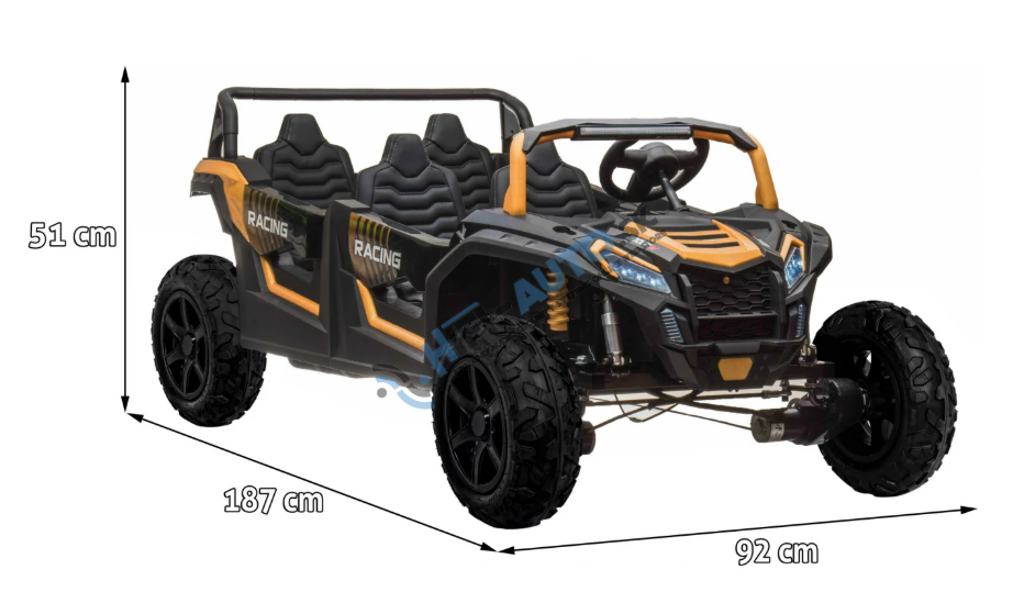 Elektrické autíčko Buggy ATV RACING UTV2000 štvormiestne zlaté