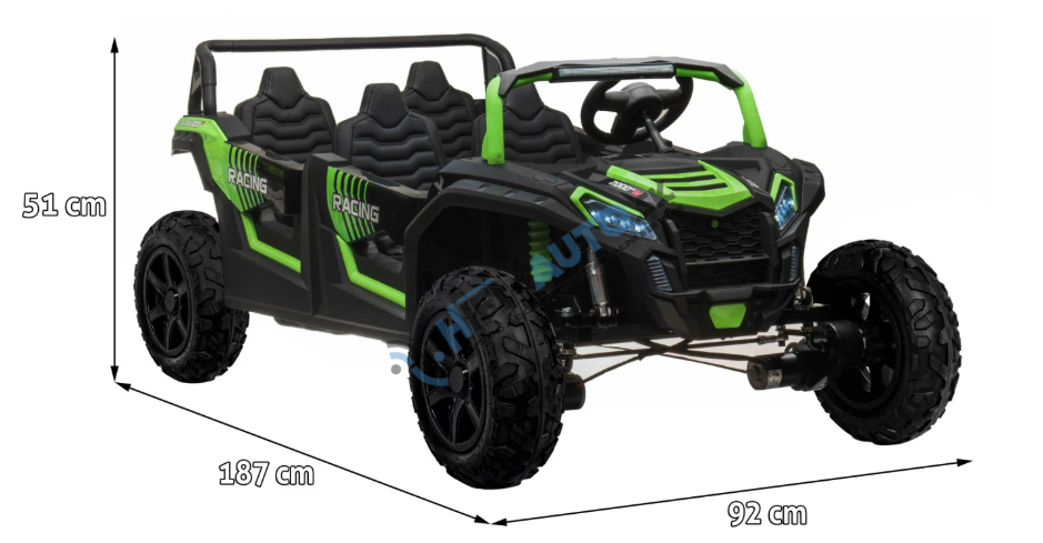 Elektrické autíčko Buggy ATV RACING UTV2000 štvormiestne zelené