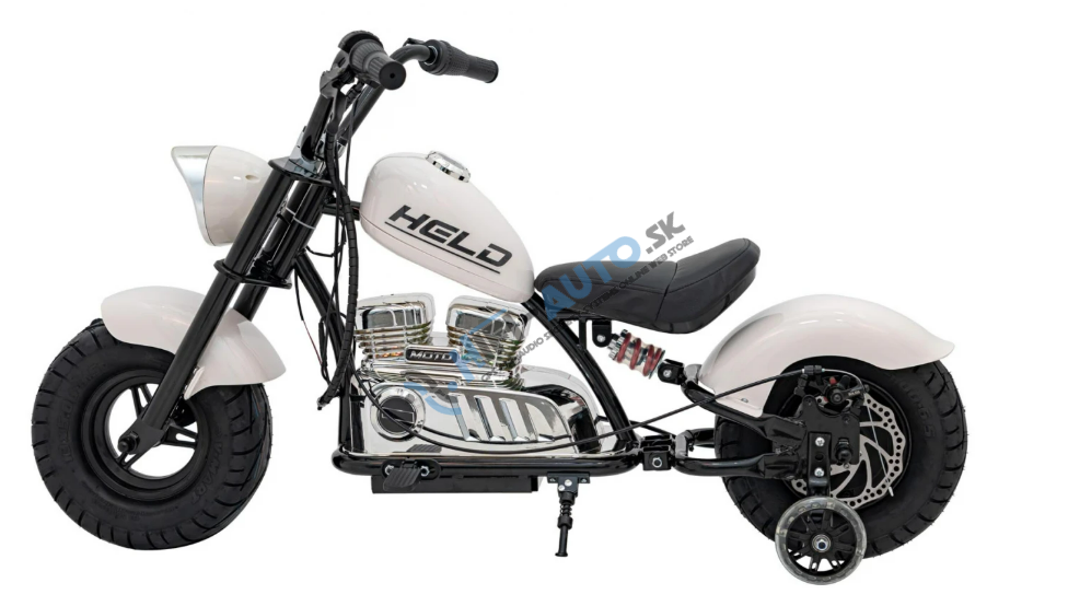Elektrická motorka Chopper Warrior – biela