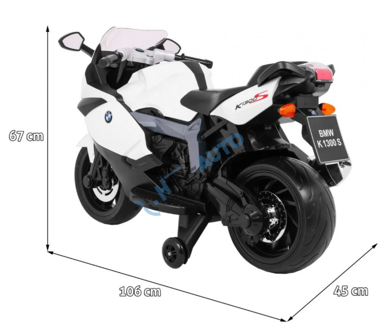 Detská elektrická motorka BMW K1300S biela