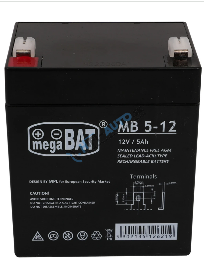 Batéria do elektrického autíčka 12V/5AH