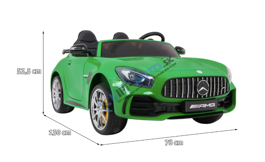 Elektrické autíčko Mercedes-Benz GT R 4x4 - lakované - zelené – dvojmiestne
