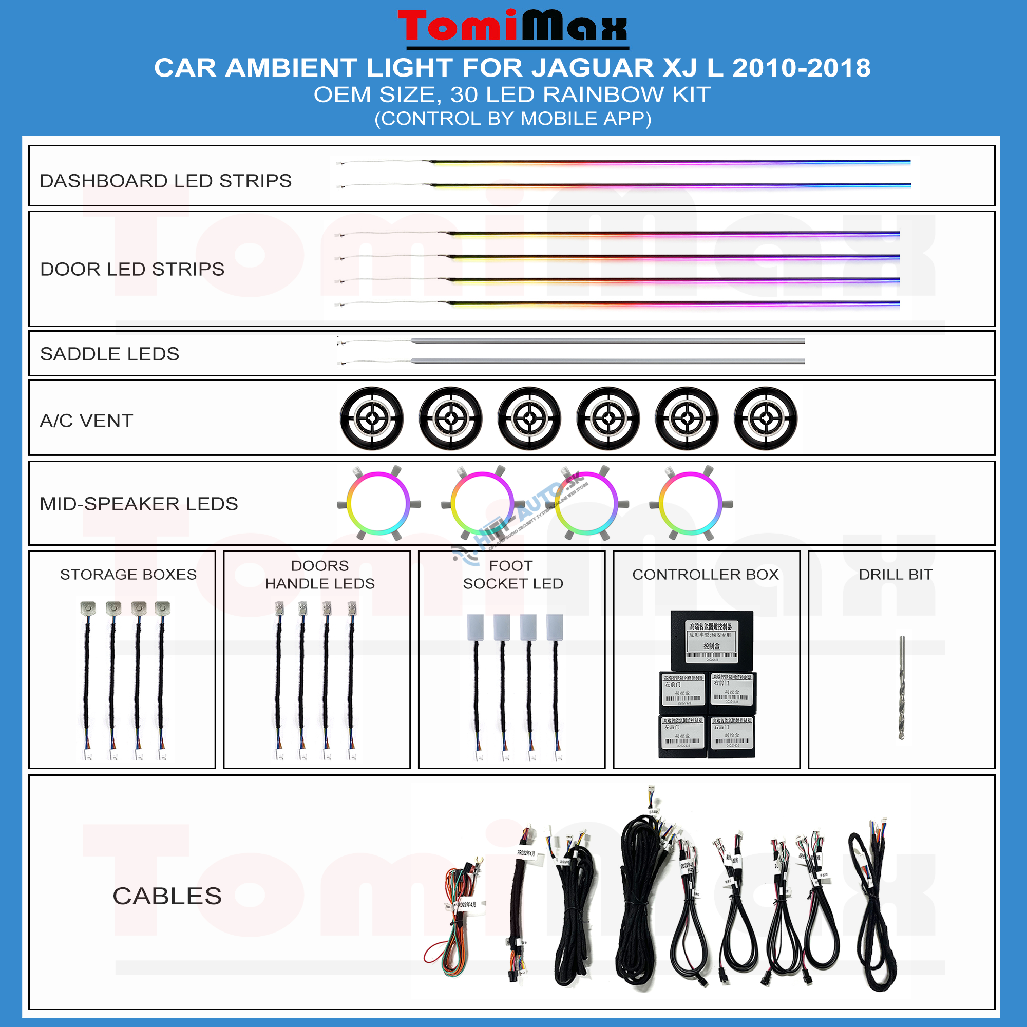 Ambientné osvetlenie Jaguar XJ L 2010-2018