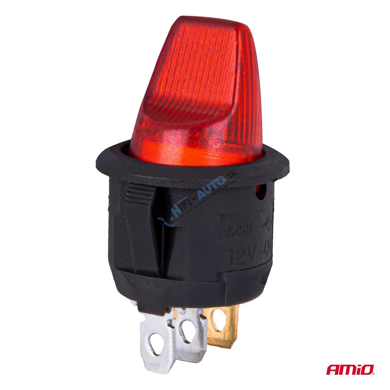 Prepínač s červeným podsvietením 20A 12V