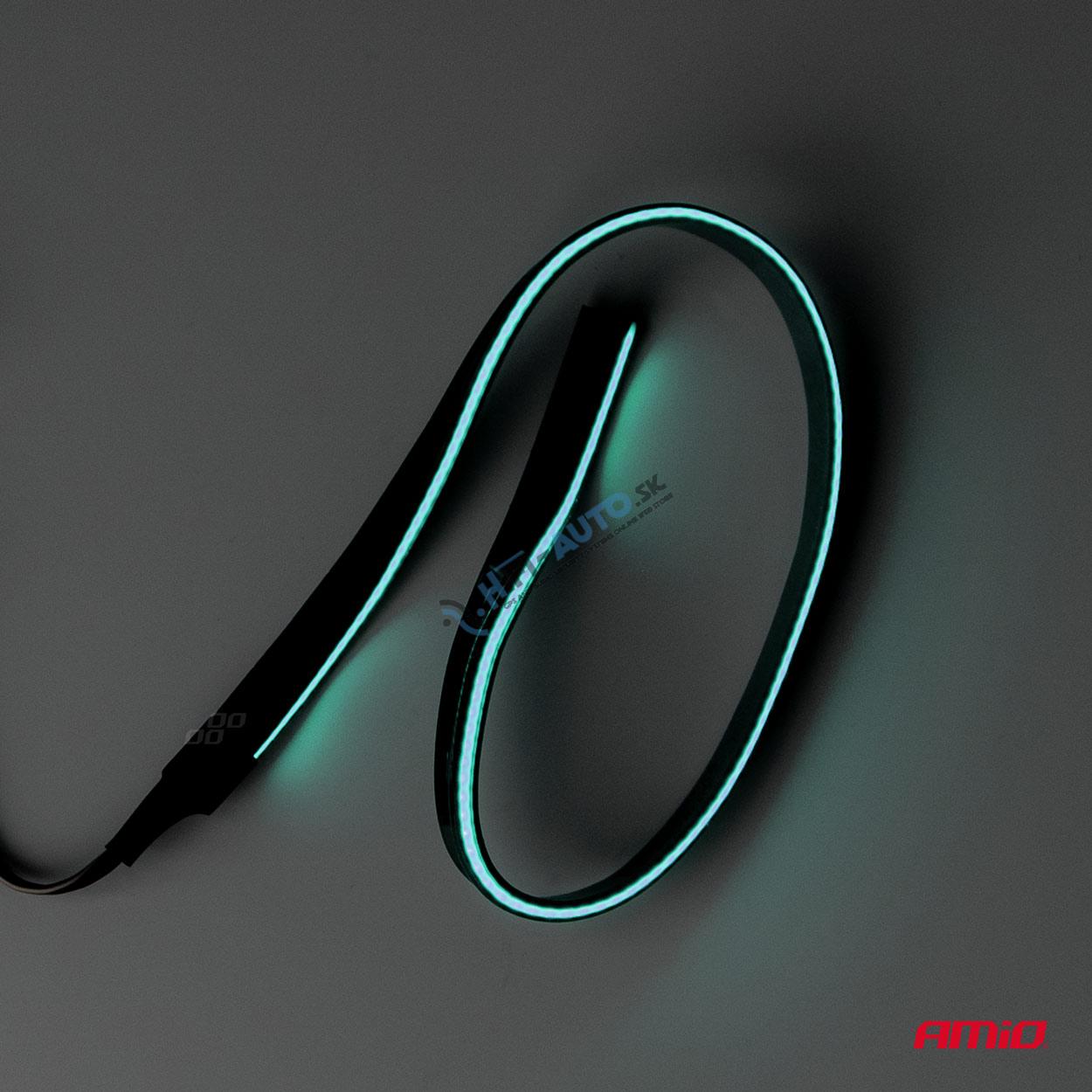 Modré LED bočné pásy do auta 2x30cm 12V