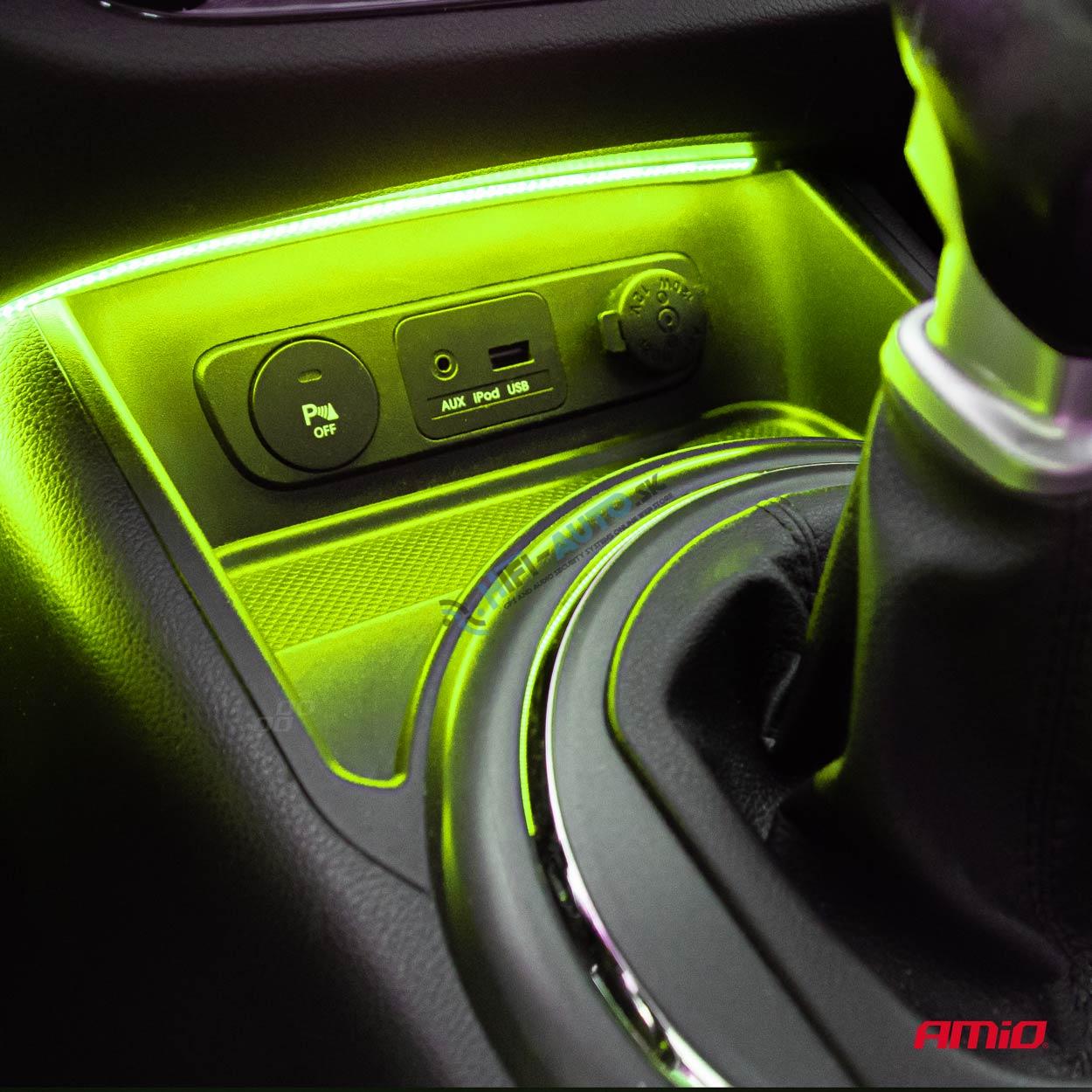 COB LED pásiky do auta zelené 2x30cm