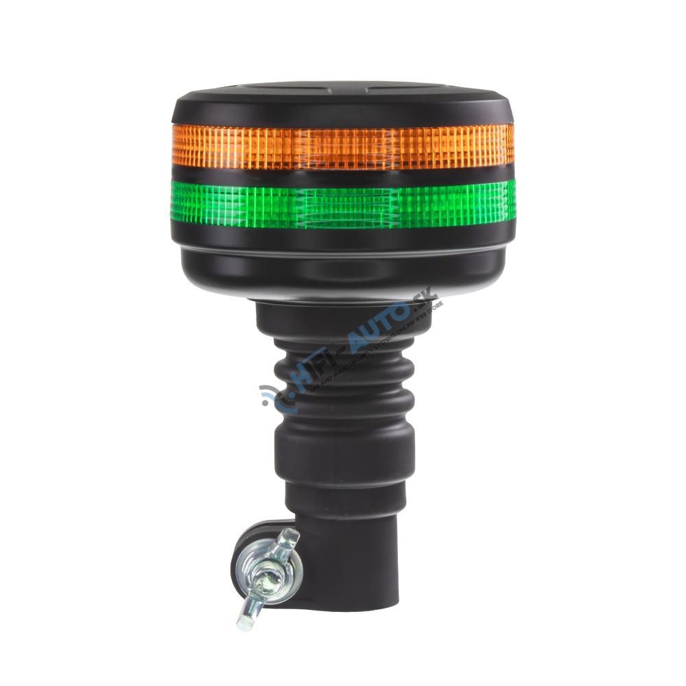LED maják, 12-24V, 48xLED zelený/oranžový, na držiak, ECE R65