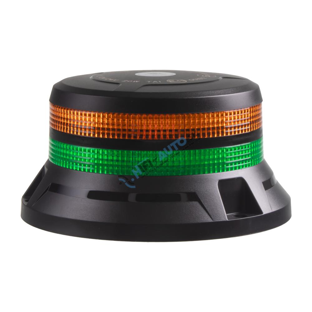 LED maják, 12-24V, 48xLED zelený/oranžový, pevná montáž, ECE R65