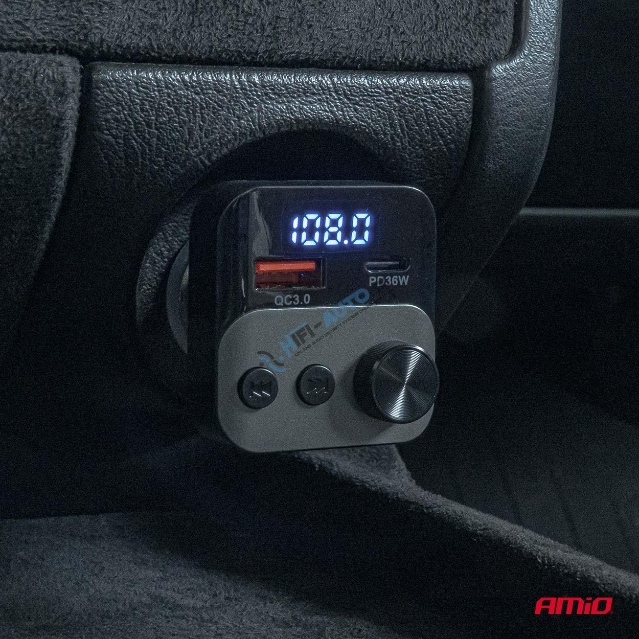 FM transmitter 1×USB-A 1×USB-C 12/24V