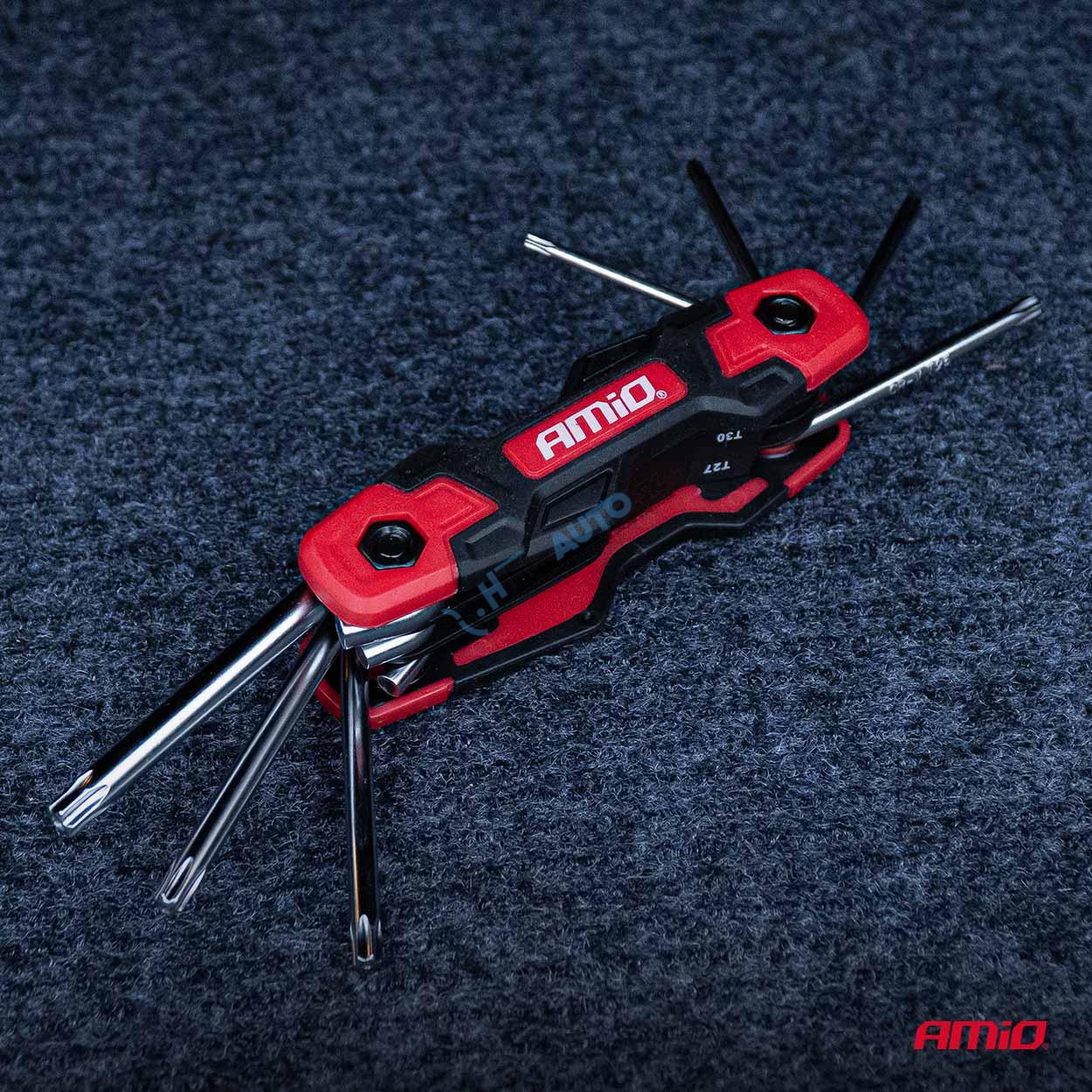 Torx kľúče, skladacie, 8ks, CRV