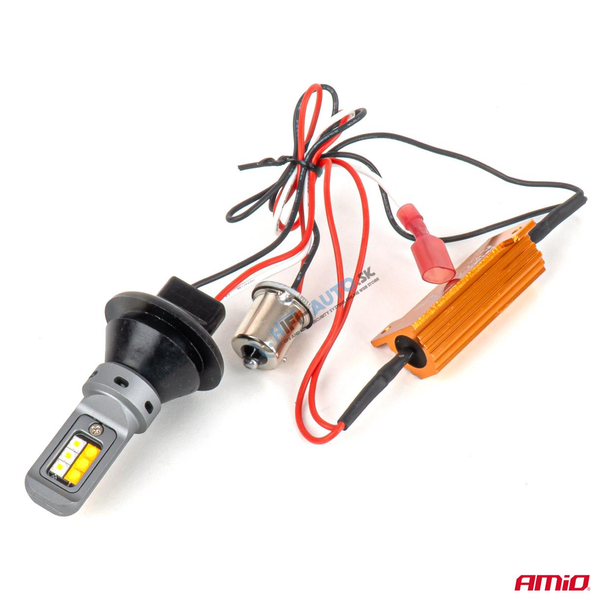 LED denné svetlá 2v1 s integrovaným smerovým svetlom 1156 3535 12SMD 12/24V