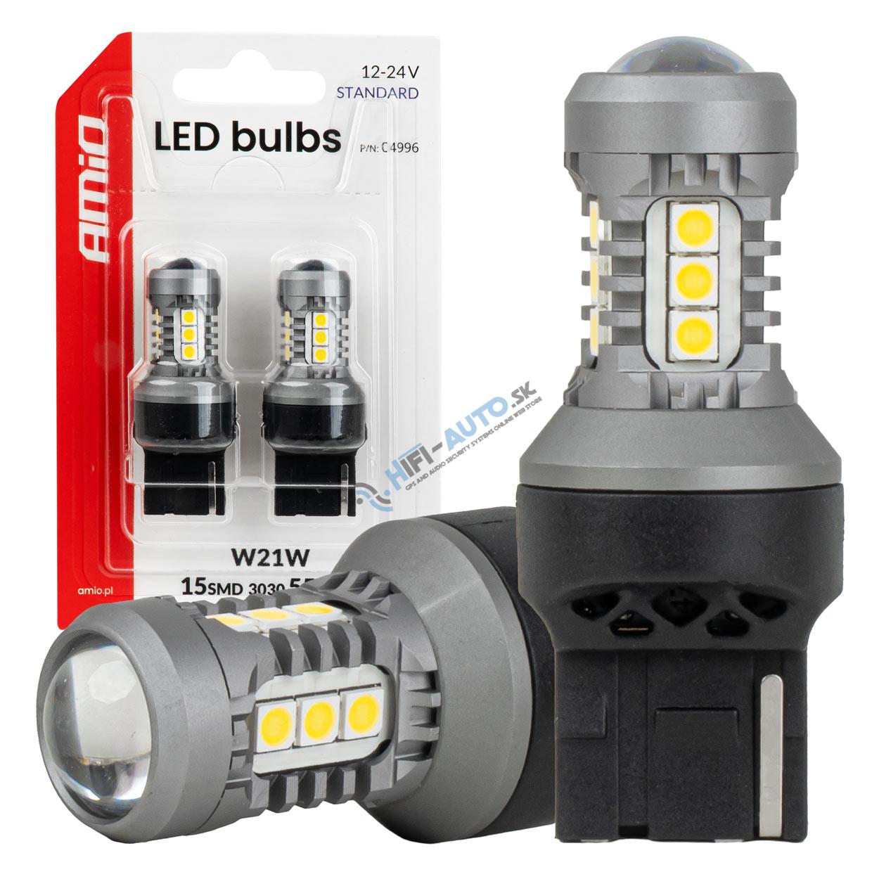 LED žiarovky STANDARD 7440 W21W 3030 15SMD White 12/24V