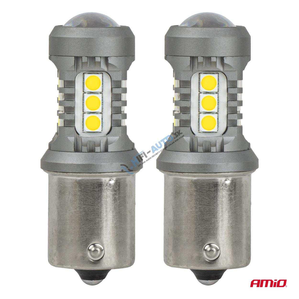 LED žiarovky STANDARD BAU15S PY21W 3030 15SMD White 12/24V