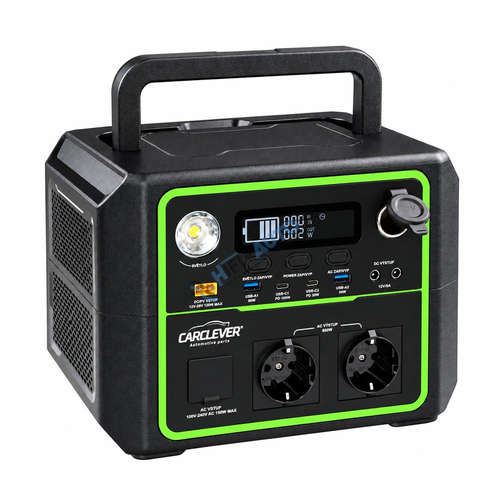 Nabíjacia stanica CARCLEVER - powerbanka, 336 Wh, AC-600W