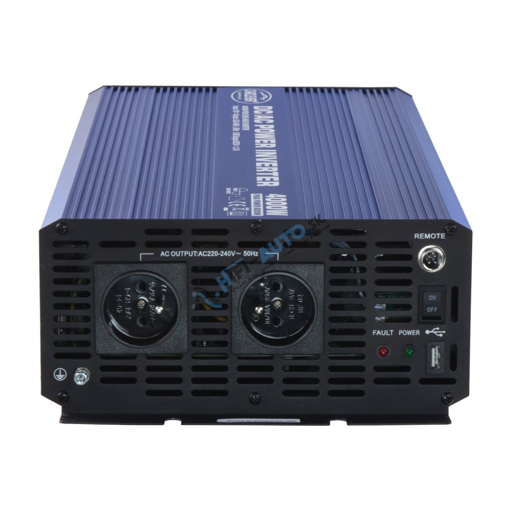 Sínusový menič napätia z 12/230V + USB, 4000W